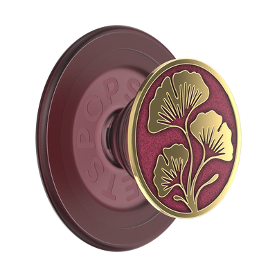 Enamel Ginkgo Oxblood — PopGrip for MagSafe